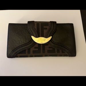 Fendi Zucca leather/canvas wallet